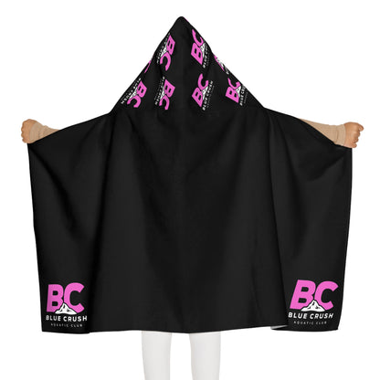 Blue Crush - Youth Hooded Towel - Black w/Pink & white logo